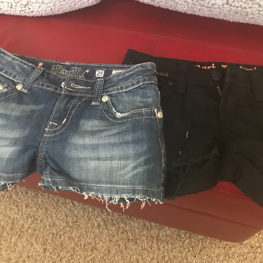 2 pairs of denim shorts
